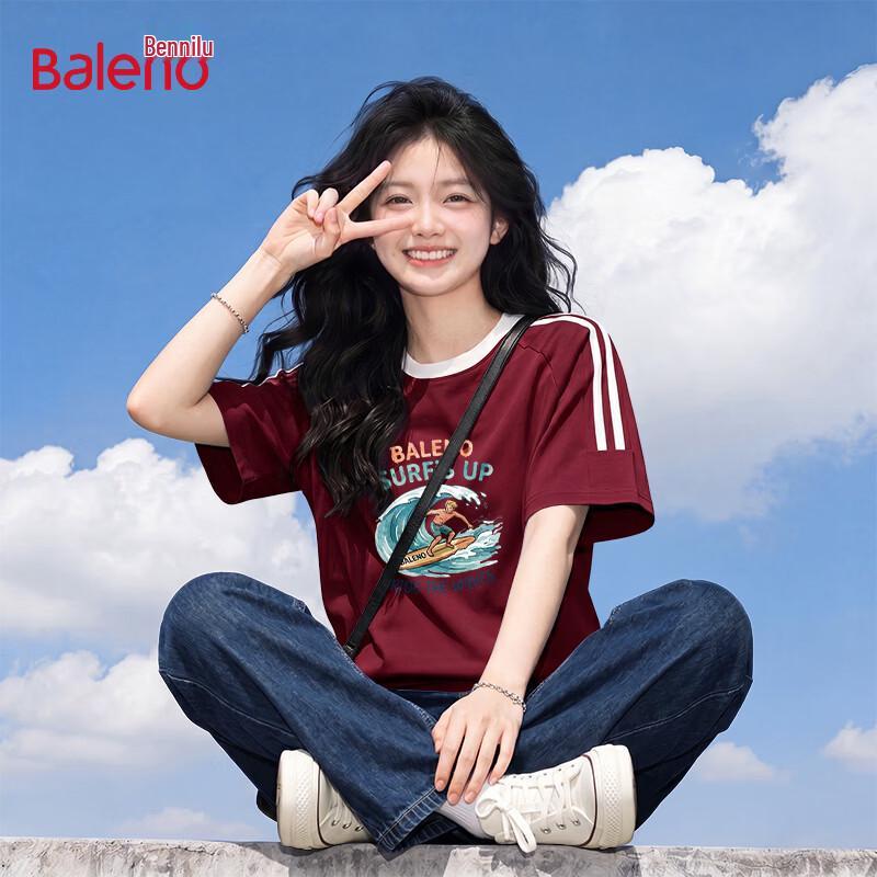 Baleno Women's Cotton Striped Graphic Tee