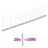 VidaXL Set of 20 Double Row Bird Spikes Stainless Steel 10 M 149130
