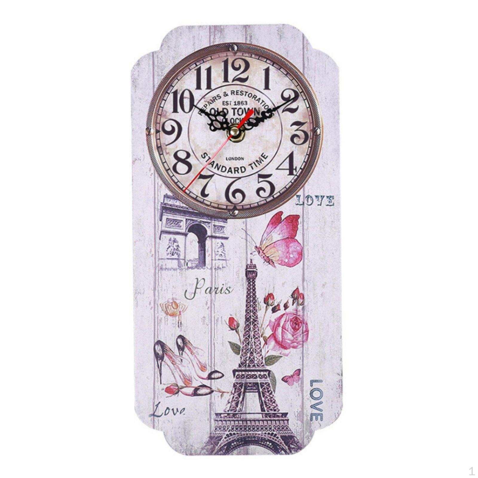 Vintage Wall Clock NonTicking Rectangular Hanging Battery Operated House Decoration for