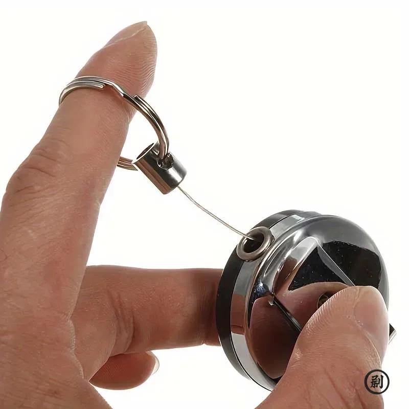 Duty Badge Reels Retractable Badge Holder, Metal Retractable Keychain Badge Reel ID Badge Holder with Belt Clip Key Ring