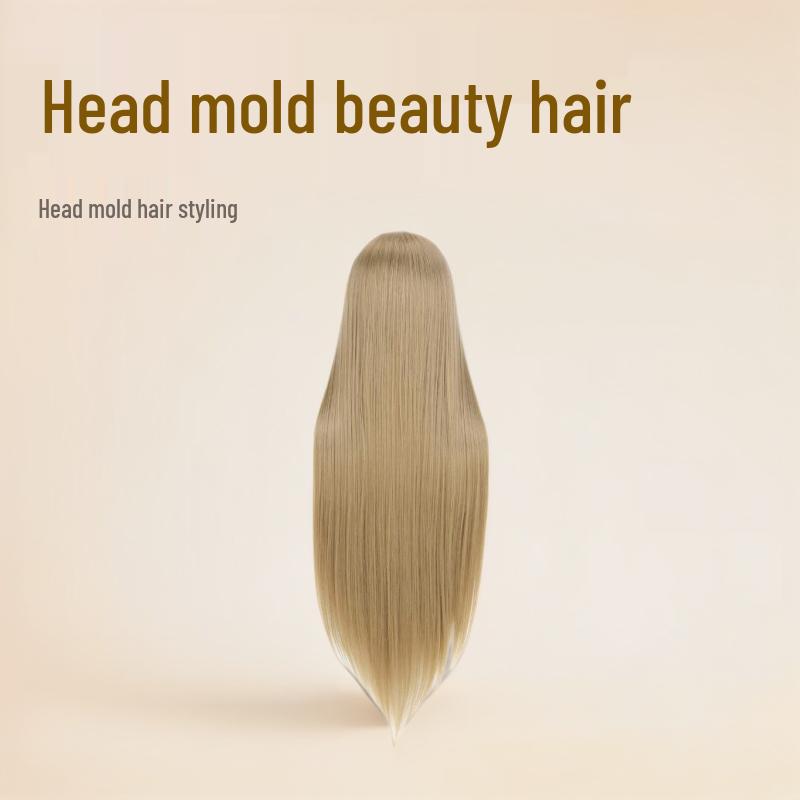 Flecht- und Styling-Mannequinkopf mit gerader Ponyfrisur – Permierbar, Färbbar und Ideal für Friseur- und Schnittübungen