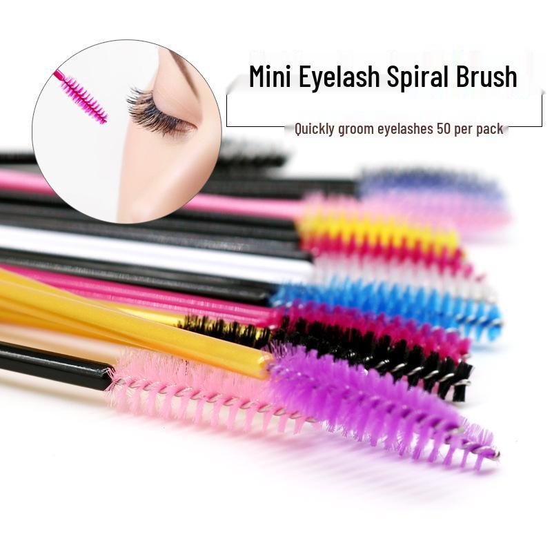 Cepillo Espiral Desechable para Pestañas y Cejas con Varilla Sólida