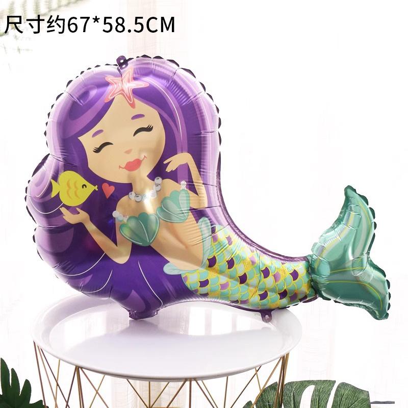 Ocean Animal Balloons, Baby Birthday Party Arrangement, Children'S Birthday Cartoon Living Room Print Special Shape