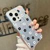 Summer new black and white flower iPhone16 mobile phone case Apple 15/14Pro niche anti-drop PC hard case advanced