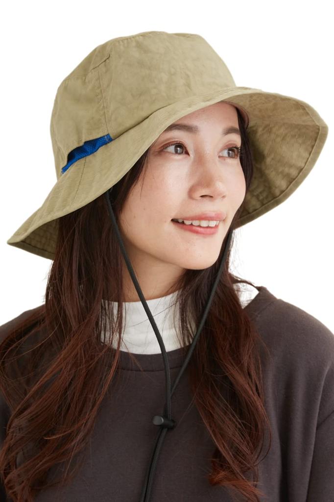 Outdoor UV Adventure Safari Water Unevenly Pale Khaki [valeria] Hat, Women's, Hat, Protection, Sunshade, Hat, Hat, Repellent, Summer, Autumn, Golf,