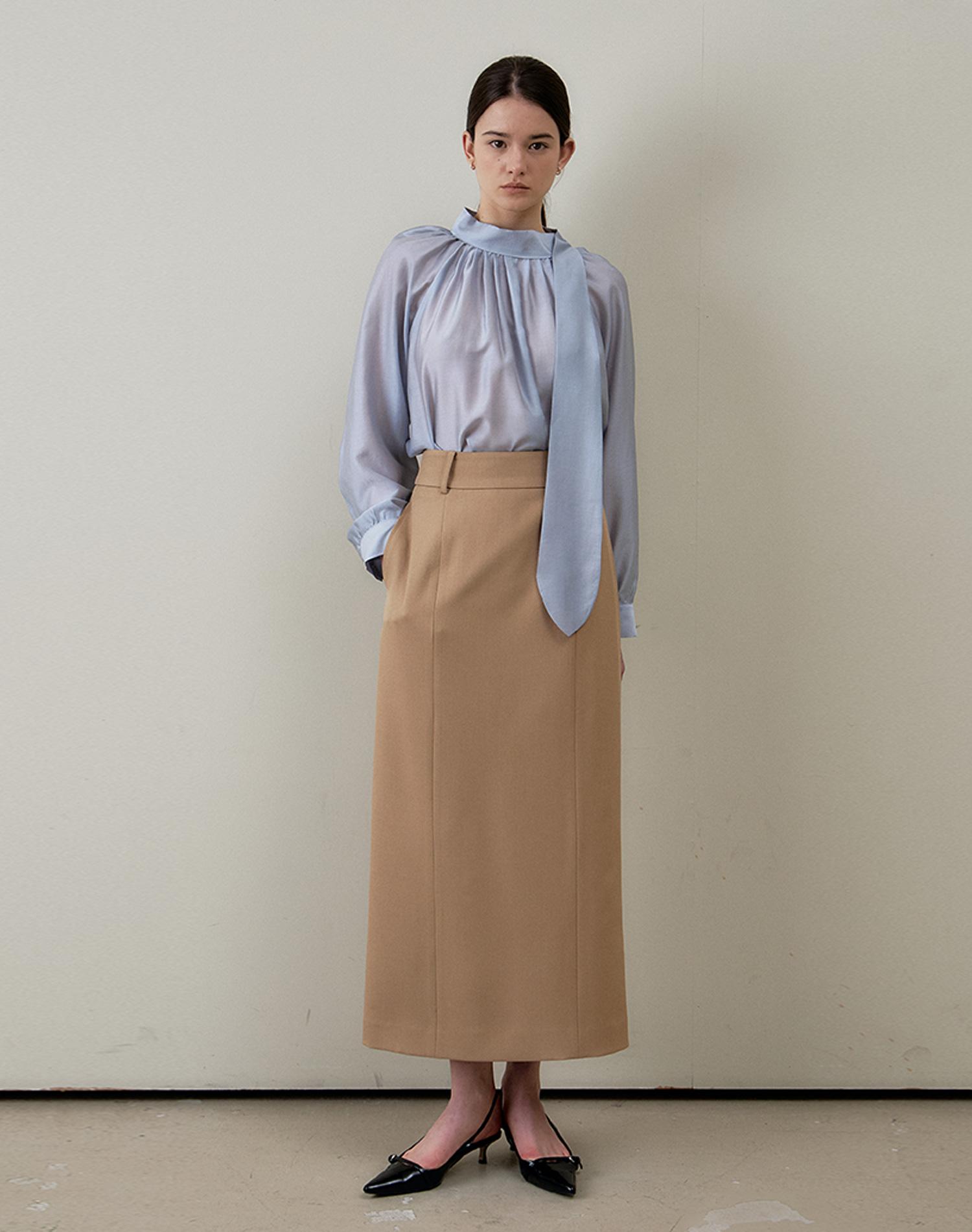 G Mar Side Tie Blouse Sky Blue Free