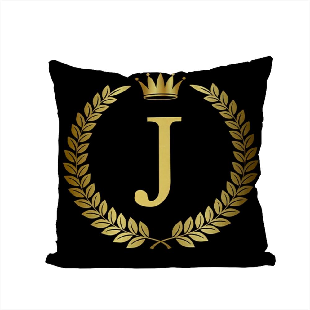 26 Letters Pillow Case For Car Sofa Decorative Home Doublesided Print Plush Square Throw Pillow Cushion Cover
