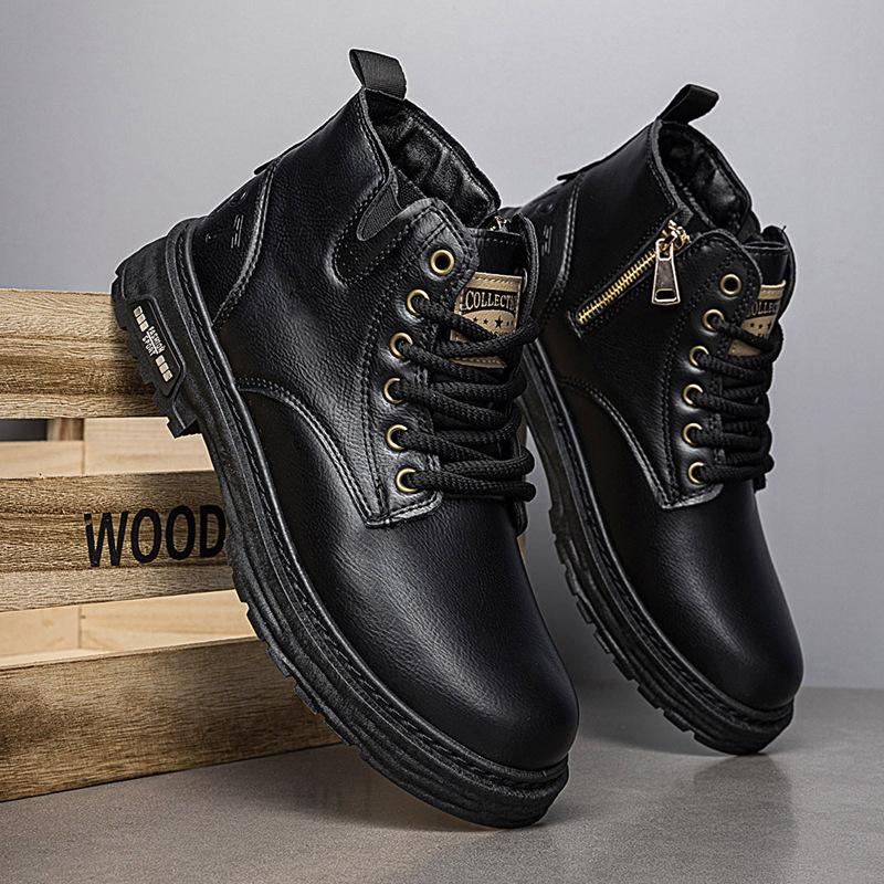 

48 large size for autumn men s shoes 2025 new men s Martin boots heightening and comfortable casual shoes trendy and cool 39 чёрный
