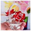Crystal Flower Basket Ornament for Living Room, Wine Cabinet, Wedding, Teacher's Gift, Mother's Day, Dressing Table, or Car Decoration