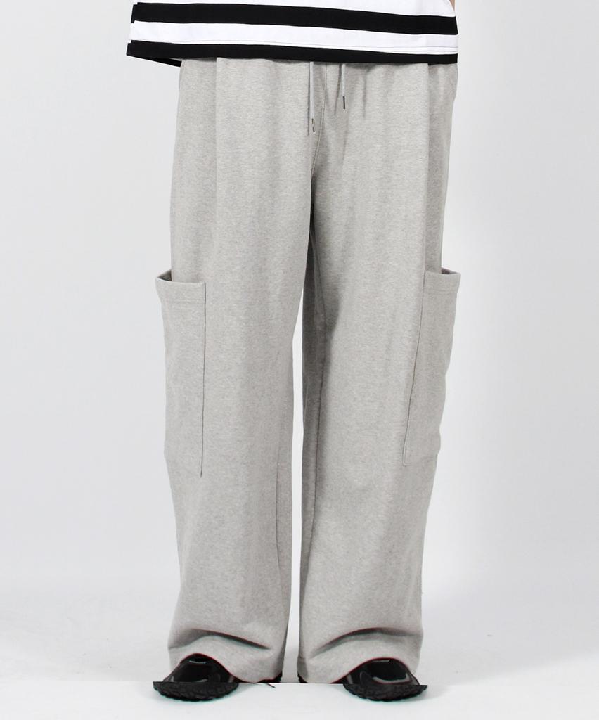 Deumakeu M Side Pocket Wide One-Tuck Real Street Sweat Pants Gray