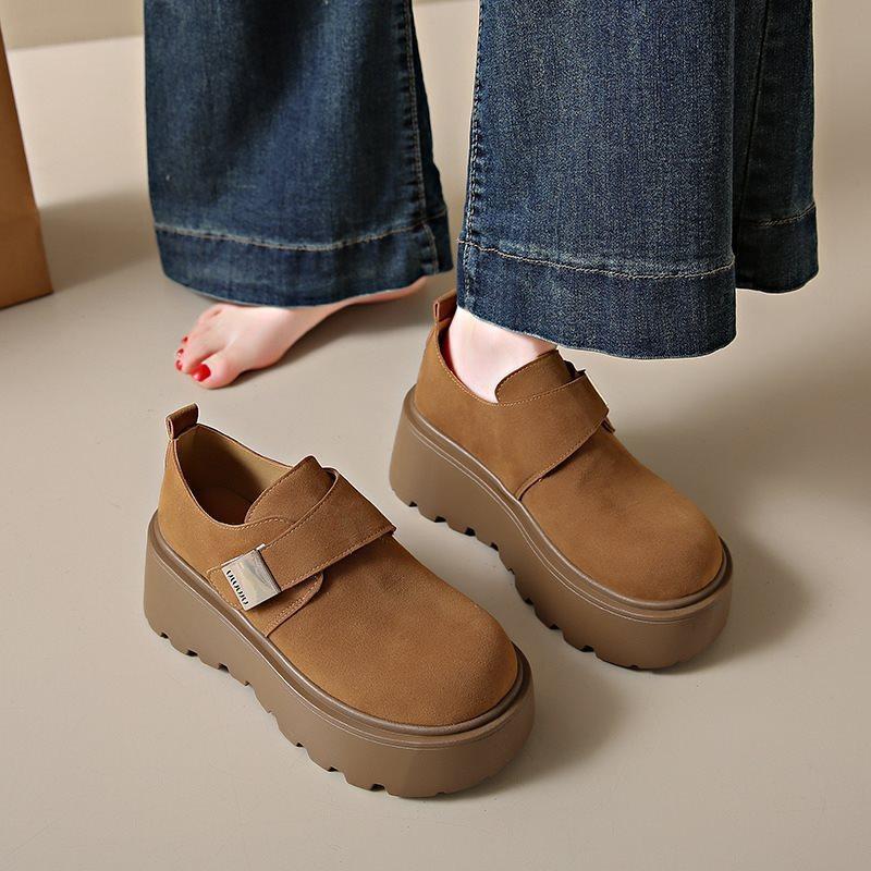 

Muffin one-pedal loafers women s single shoes Birkenstocks thick-soled new small versatile height increase autumn 2025 white 34