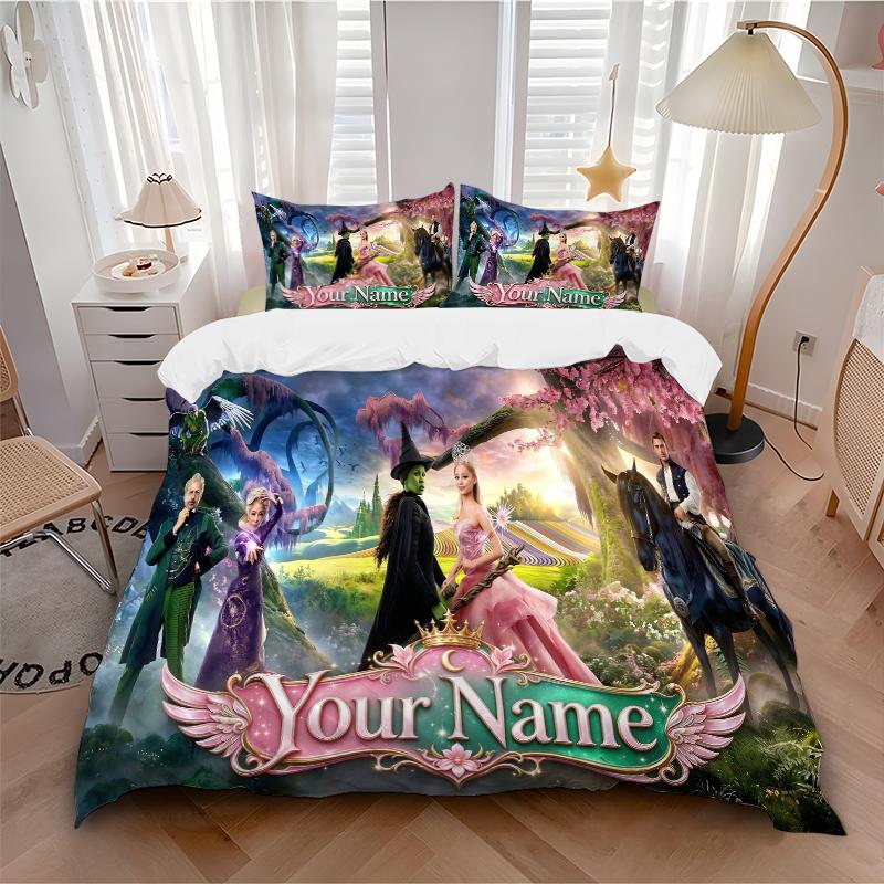 Custom Fantasy Adventure Name Printed 3pcs Bedding Set Soft Microfiber 1 Duvet Cover And 2 Pillowcases Home Bedroom Decor Xmas Gift Q1198