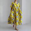 IHUASU 3D Lingering Hemp Crafted Short Sleeve Women's Dresses