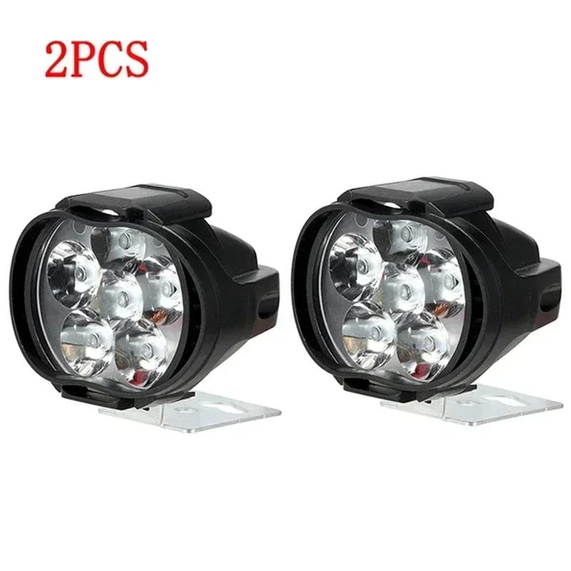 

2/4PC Motorcycle Headlight 6 LED Auxiliary Spotlights Scooters Waterproof Modified Light Bulbs Scooters Motor Headlamp Accessory