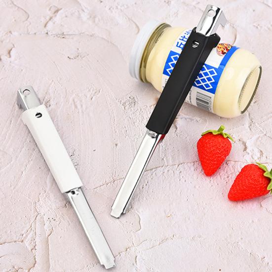 1/2 st flasköppnare rostfritt stål justerbart grepp halkfritt handtag lätt att dra burköppnare kök verktyg för äldre