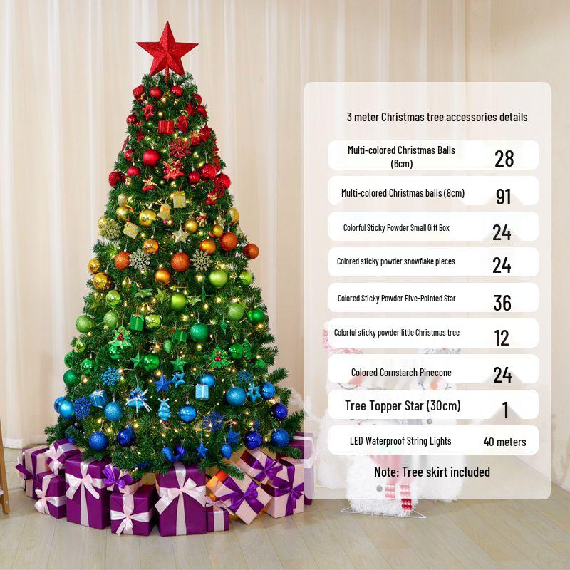 Large Luminous Christmas Tree 1.5m/1.8m/2.1m with Luxury Encrypted Ornaments