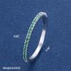 Green Zircon Small Round Stone Wedding Band Stackable Rings For Women Vintage CopperColor Engagement Promise Minimalist Jewelry