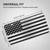 American Flag License Plate, Black Decoration Front Flag License Plates With 4 Holes, Aluminum Metal 3D Embossed US License Plate With Screws Caps, 6