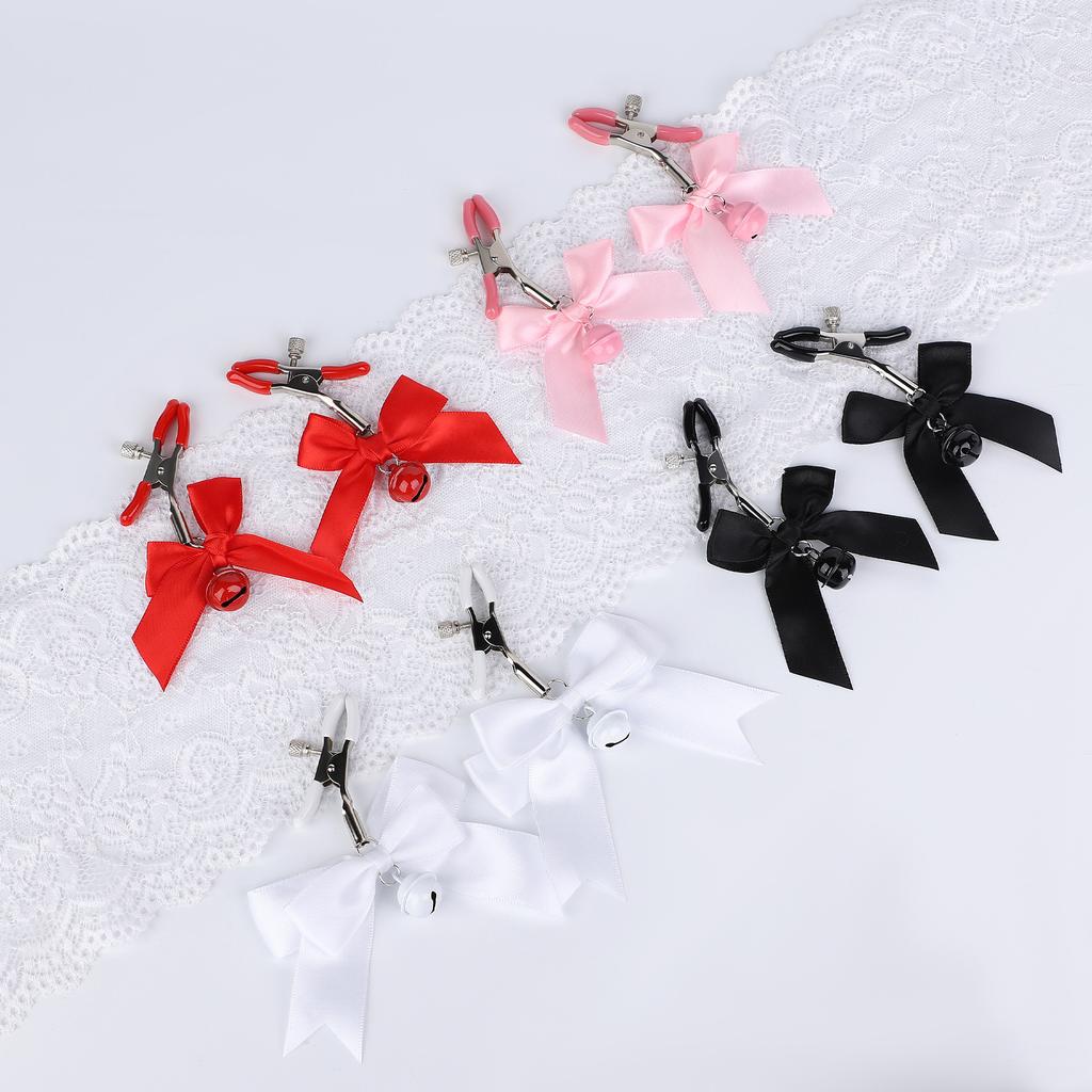 Sex toys props bow bell nipple clips women flirt teasing teasing twitches adult products