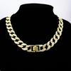 European and American Hip-hop Men's 15mm Flat and Simple Cuban Necklace, Trendy Light Luxury Men's Accessories