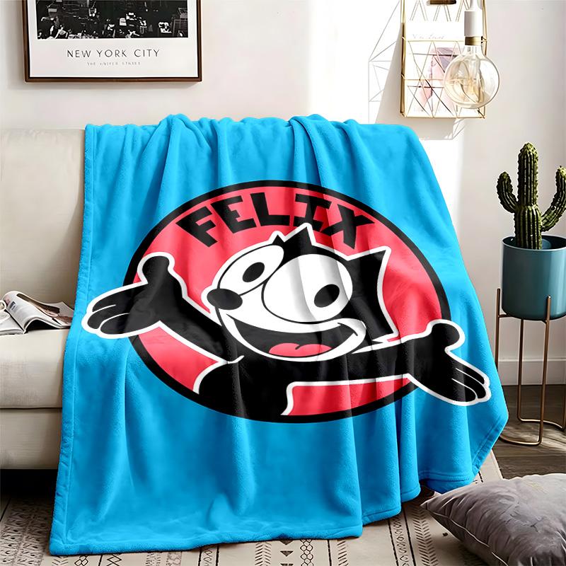 Felix the Cat Theme Blanket Suitable For The Sofa Camping And Travel Made Of Soft Flannel Material An Ideal Gift For Occasions Such As Birthday