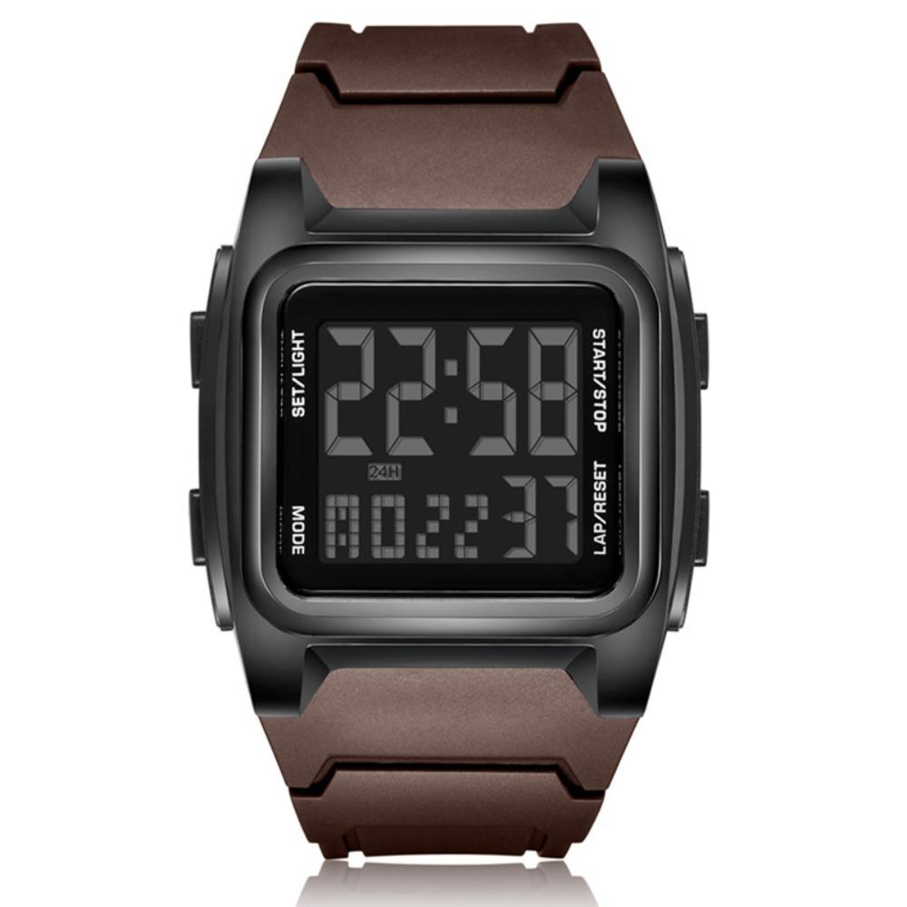 LED Display Sports Digital Watch Multifunction Glow-in-the-dark Electronic Wristwatch Stopwatch Square Quartz Watch For Men Kids