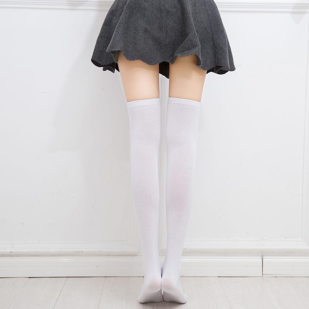 Three bars thigh socks summer women's cotton thin striped socks student socks performance socks knee socks JK socks