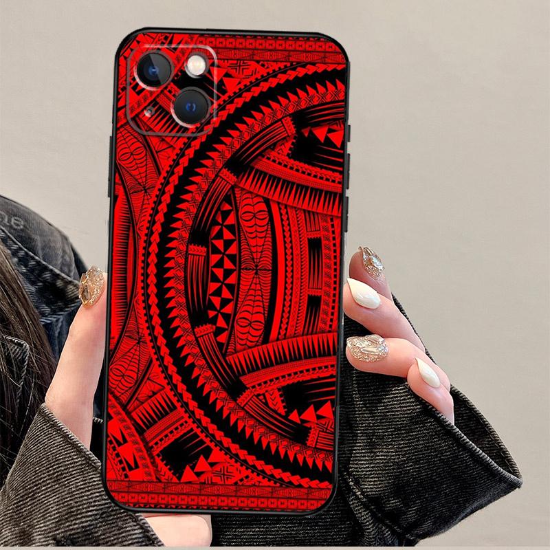 Polynesian Pattern Design Funda For iPhone 15 16 Pro Max 12 13 Mini 11 14 Pro Max XS X XR 15 16 Plus Case