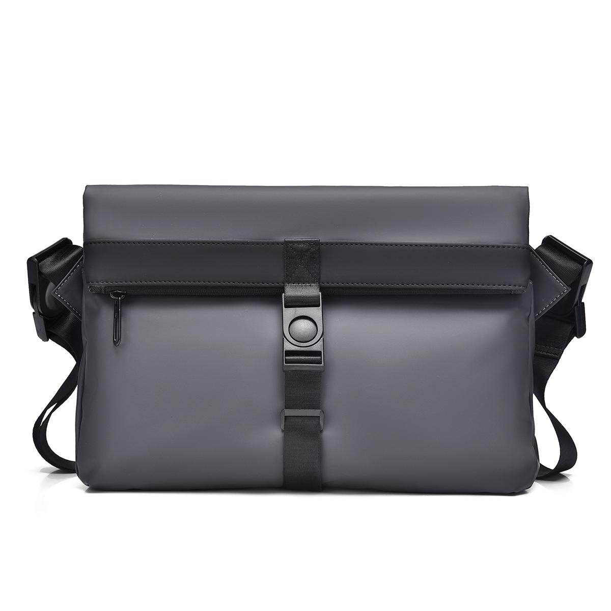 Мужская сумка через плечо, однотонная сумка через плечо, дорожная сумка большой емкости, сумка-мессенджер серый