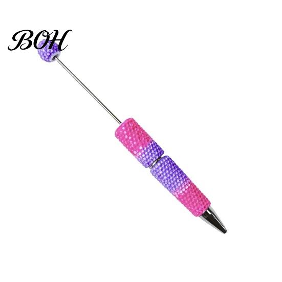 Beadable Ballpoint Pens DIY Pen, Colorful Fancy Beaded Crafting Gift for Students, Party Favors, Creative Office Supplies Novelty Rainbow