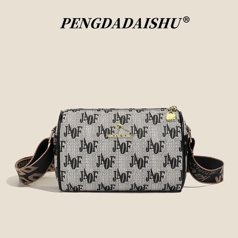Women's Shoulder Bag Versatile Casual Retro Printed Wide Shoulder Strap Women's Bag Trendy Fashion Commuter Messenger Bag Women