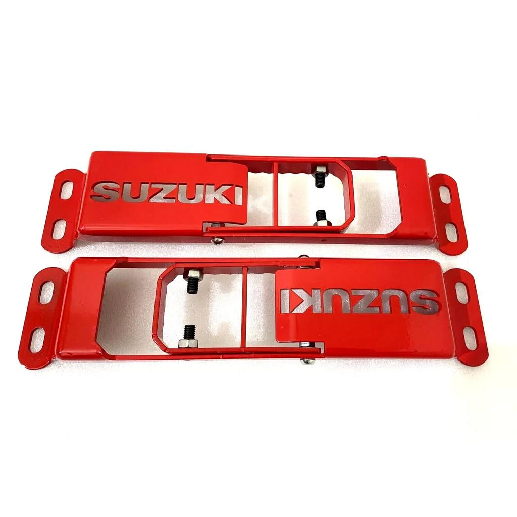 Suzuki Samurai Sierra Door Hinge Step Foot Peg Metal Foldable 2 Set Red & Black