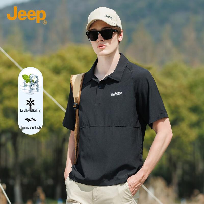 JEEP Men s Ice Silk Quick-Dry Polo Shirt 3XL