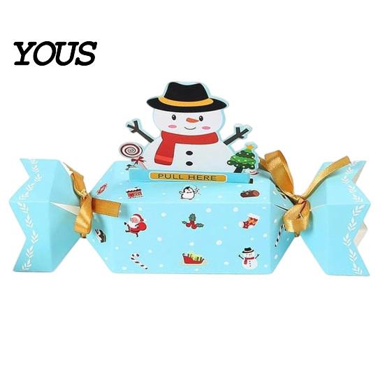 Holiday Party Favor 1/4Pcs Christmas Candy Shape Money Holder, Santa Snowman Reindeer Tree Cash Festive Holder Paper Bag, Gift Box for Party,