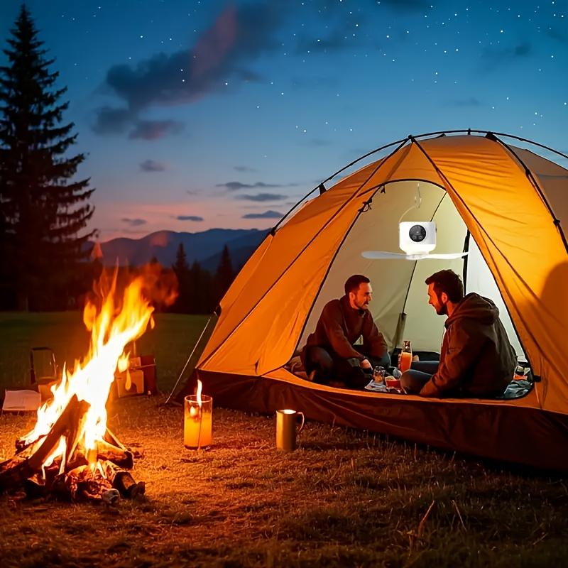 Portable Ceiling Fan Mini USB Camping Tent Fans Light with Remote Smart Timingr 4 Adjustable Wind Speeds for Outdoor Dorm, Tent Fan, Outdoor Cooling
