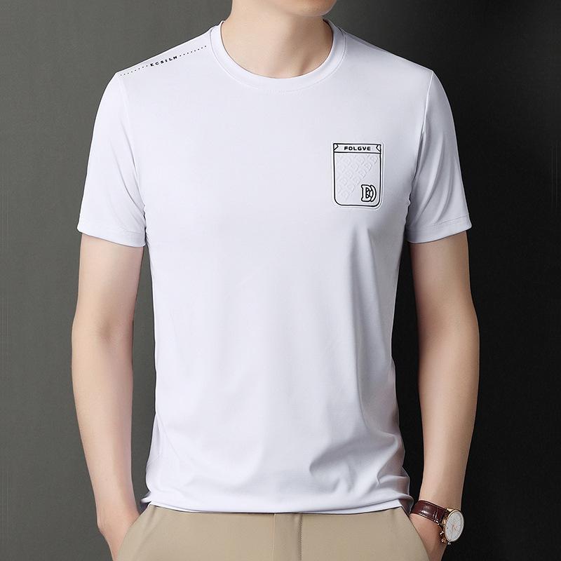 

Мужская футболка с короткими рукавами, летняя повседневная футболка с круглым вырезом, тонкая эластичная минималистичная мужская футболка с половиной рукава XL