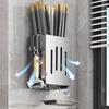 Punch-Free Basket Chopsticks Holder Kitchen Rack Wall-Mounted Household Spoon Chopsticks Cage Chopsticks Storage Box Drain Hanger