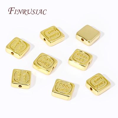 18K Gold Plated Spacer Beads For Jewelry,'Good Luck' Necklace Beads,Separators For Beads,DIY Bracelets Accessories