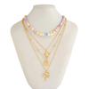 Multi-layer Boho Choker Jewelry Starfish Ocean Shell Bead Necklace Collarbone Chain  Female Fashion
