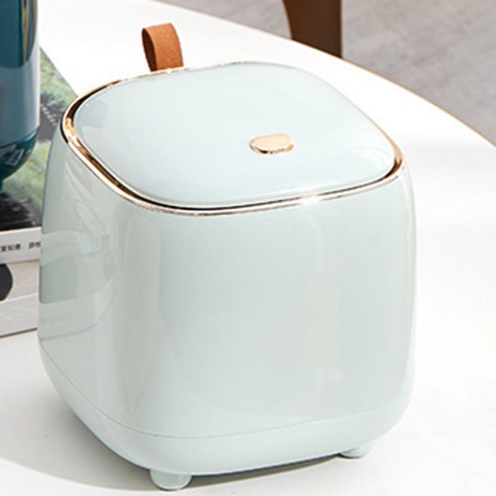 Plastic Press Flip Lid Mini Square Desktop Trash Can Hotel room mini desktop sanitation