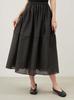 Elastic waist PK design flared skirt 09WFS251143BLK0