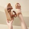 Fashion 2025 Ladies Sandals Open Toe 5cm Wedge Heels Bohemian Exotic Soft Comfort Stylish Rivets Plus Size