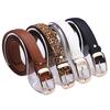 Women Fashion Paint Waist Belt Faux Leather Alloy Buckle Casual Waistband Strap