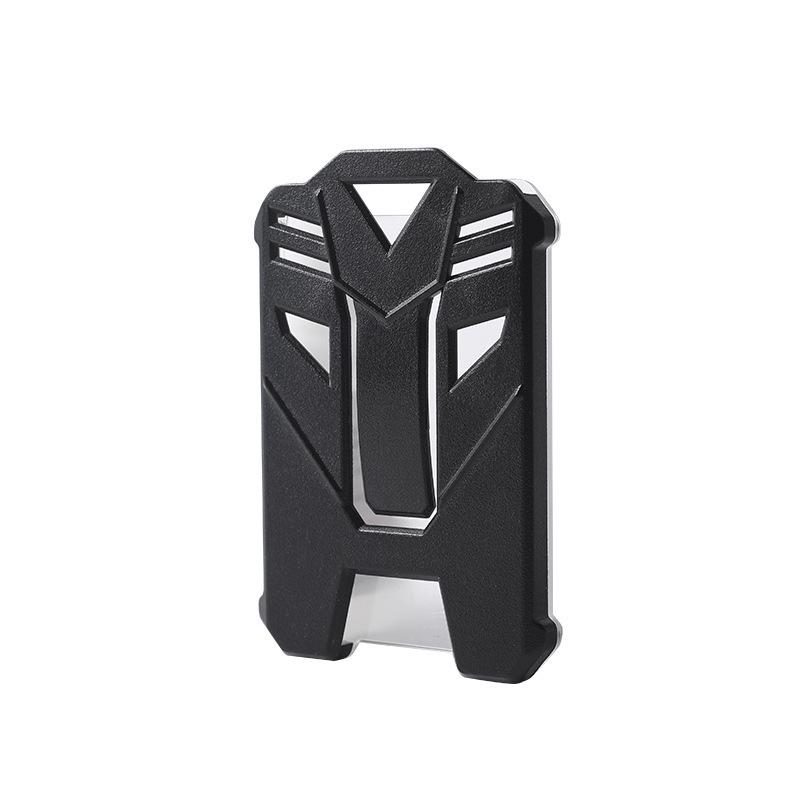 Retractable Backpack Keychain with Easy-Pull Buckle and Badge Holder - Black