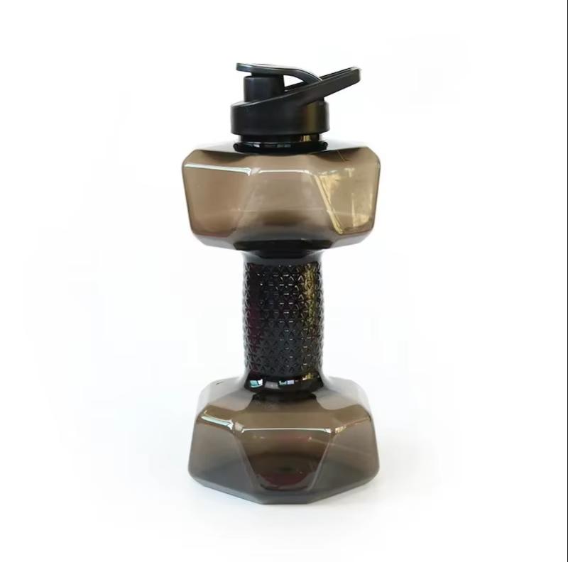 1 stück 1500 ml Hohe Kapazität Kunststoff Hantel Geformt Tragbare Wasserflasche Kreative Fitness Hanteln Sport Flasche