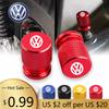 För VOLKSWAGEN VW 4st Bilhjulsdäck Legering Ventilhattar Emblem Metallkåpa Fodral För VW Volkswagen Golf Polo Passat Touran Bil Tillbehör