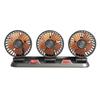 USB/12V/24V Three-Head Fan 2 Speeds Car Cooling Air Circulator Fan 360 Degree Rotatable for Car Truck Van SUV RV ATV Boat
