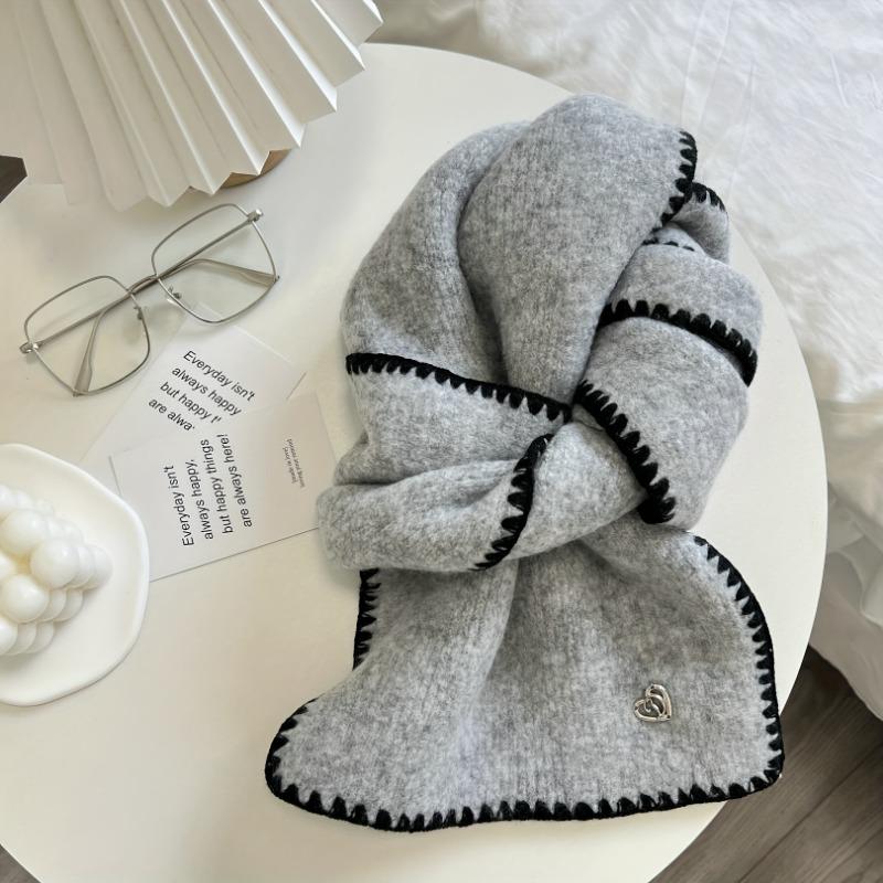 1pcs Winter Scarf Women Imitation Cashmere Knitted Korean Vintage Style Warm Fashion Accessory Coat Accessories
