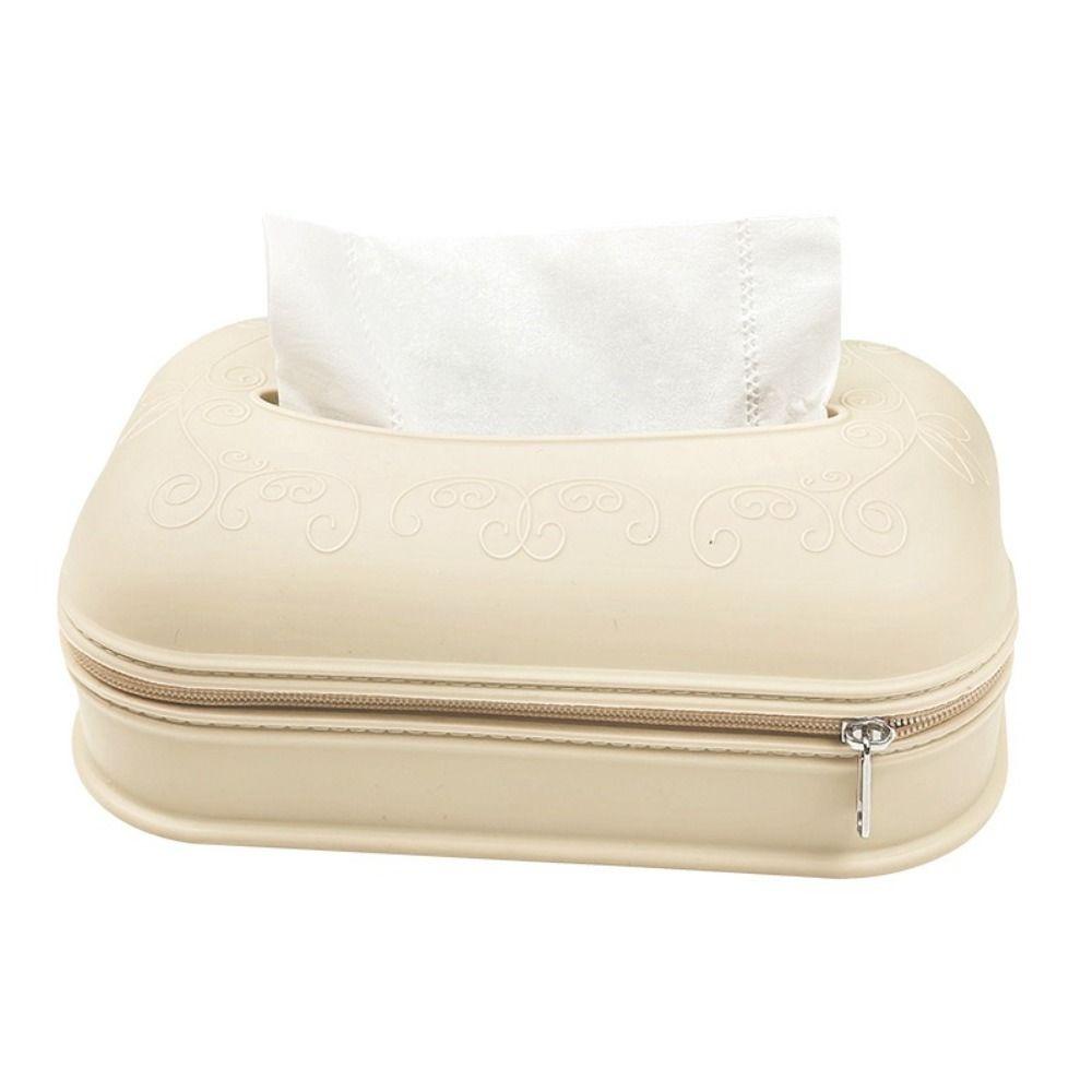 With Zipper Tissue Storage Box Waterproof Car Paper Box Silicone Tissue Box  Home Living Room
