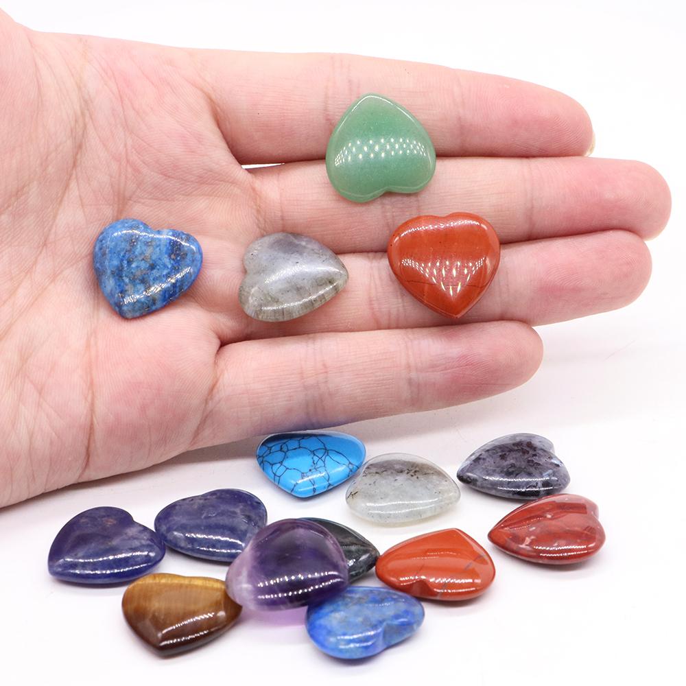 20Mm Mini Stone Heart Shape Crystal Home Decoracion Statue Natural Rose Quartz Reiki Healing Gemstone Pocket Gift Massage 5Pcs